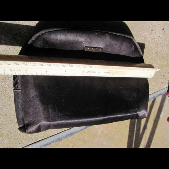 Brown Silky Modella Zippered Make Up Tote Bag Clutch Purse Handbag - Picture 7 of 10